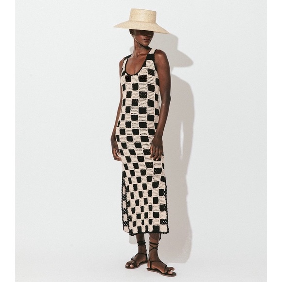 Cleobella Danika Crochet Dress Checkered Black/White Size XS - Picture 1 of 10